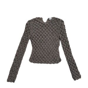 Vintage Dolce & Gabbana Crochet Knit cropped long sleeve top